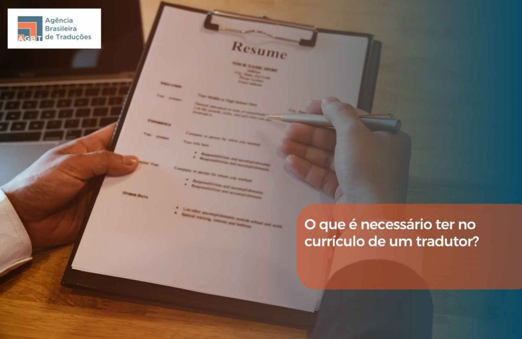 O que é necessário ter no currículo de um tradutor
